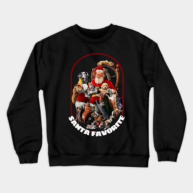 santa's favorite : animal christmas Crewneck Sweatshirt by hot_issue